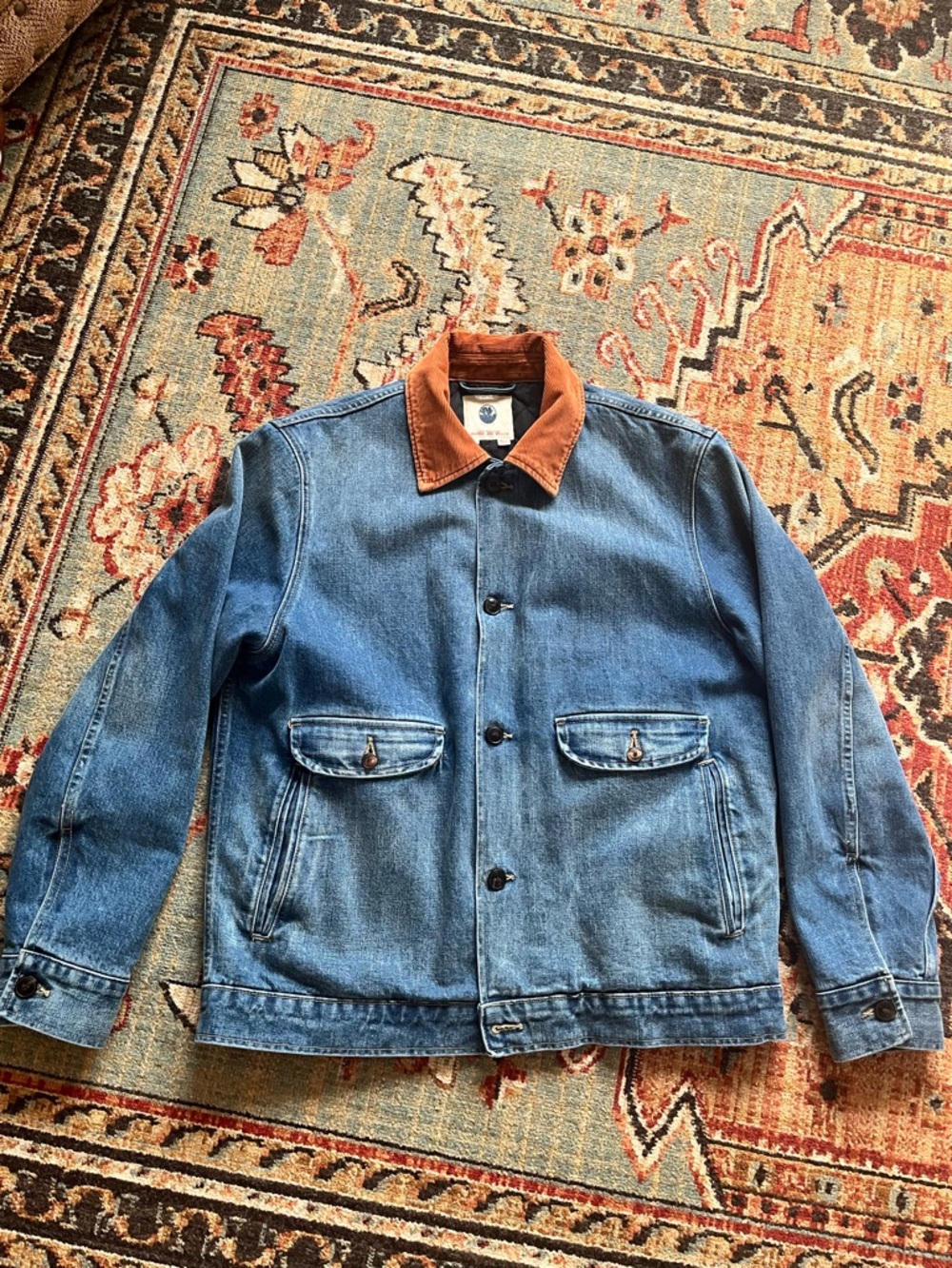 Imogene + Willie - quilt lined washed denim chore coat, size large